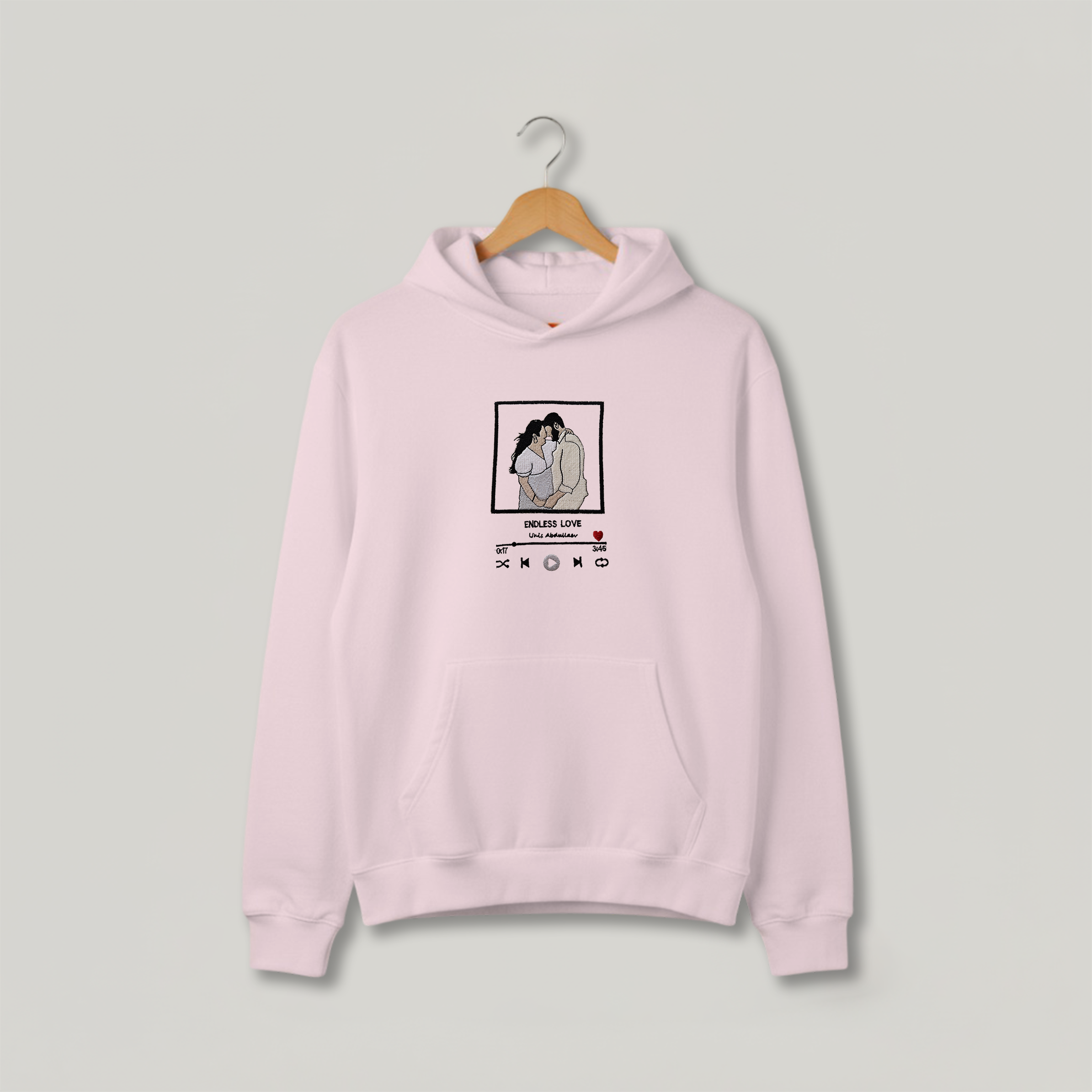 Customized Oversized Unisex Hoodie for Your Loved One with Music Player Design