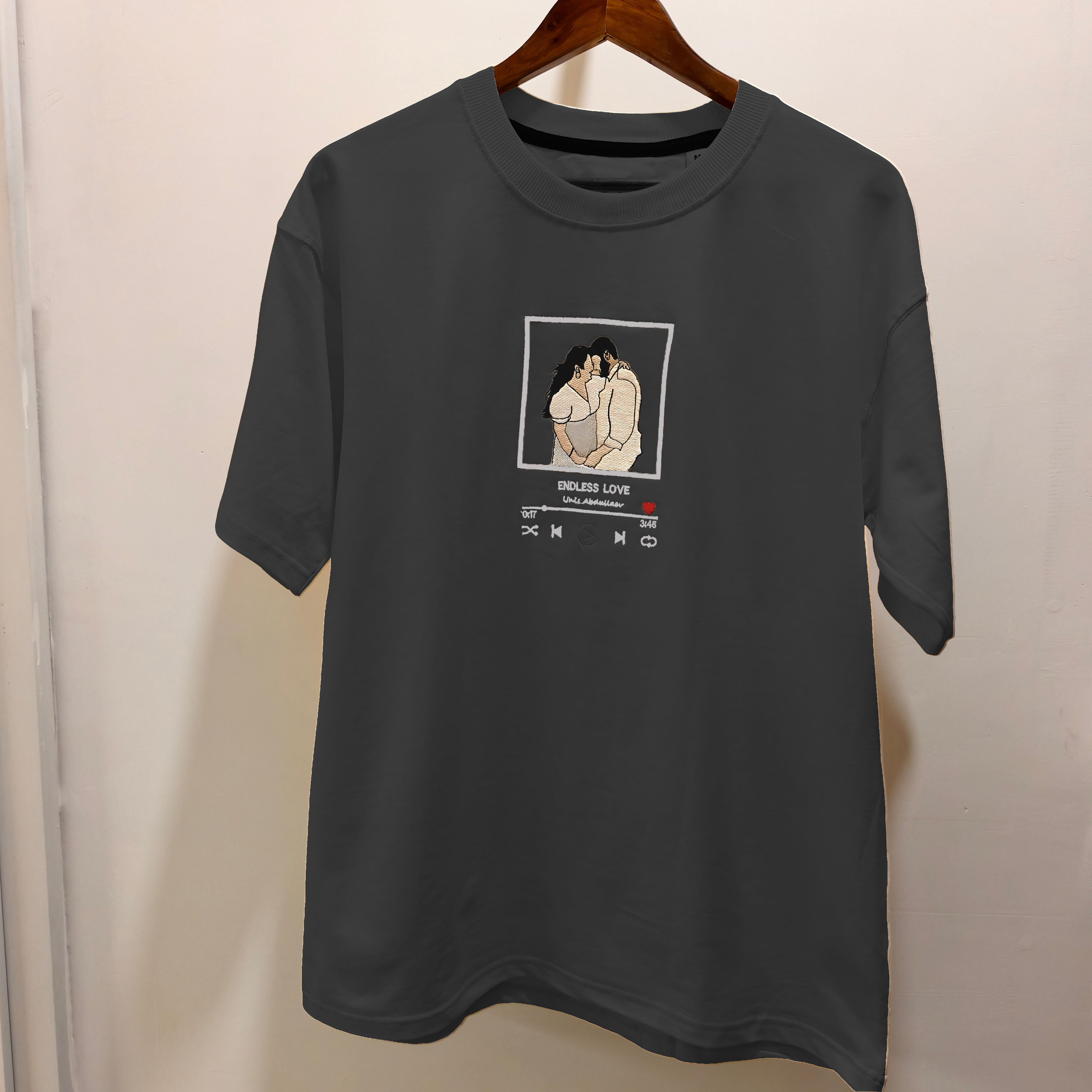 Customized Oversized Unisex T-Shirts for Your Loved One with Music Player Design