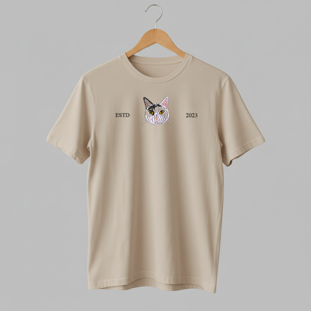 Customized Pet ESTD Embroidered T Shirt – The Perfect Gift for Pet Lovers