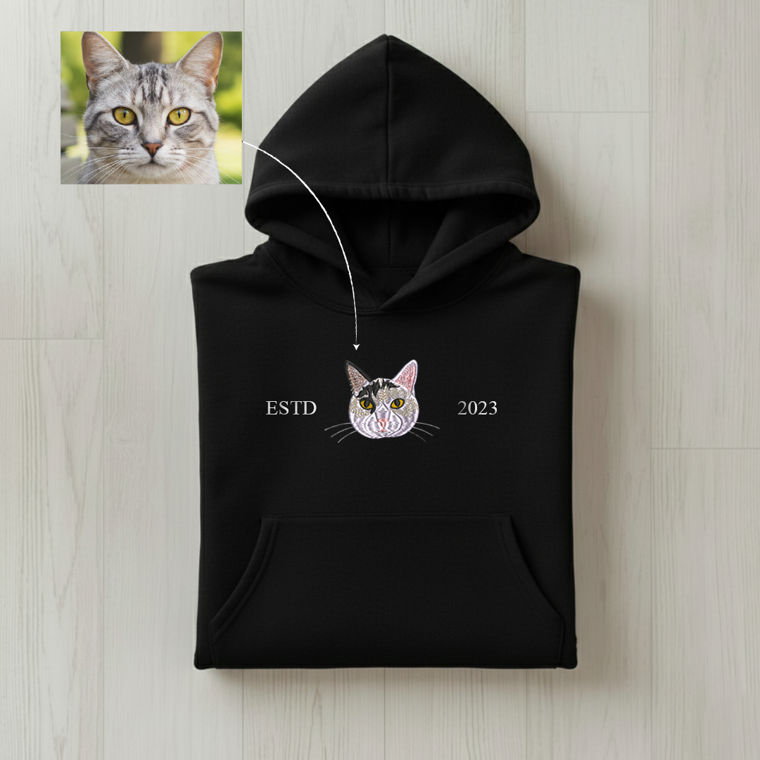 Customized Pet ESTD Embroidered Oversized Hoodie – The Perfect Gift for Pet Lovers