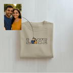 Customized Oversized Unisex T-Shirt for Your Loved One with LOVE outline design