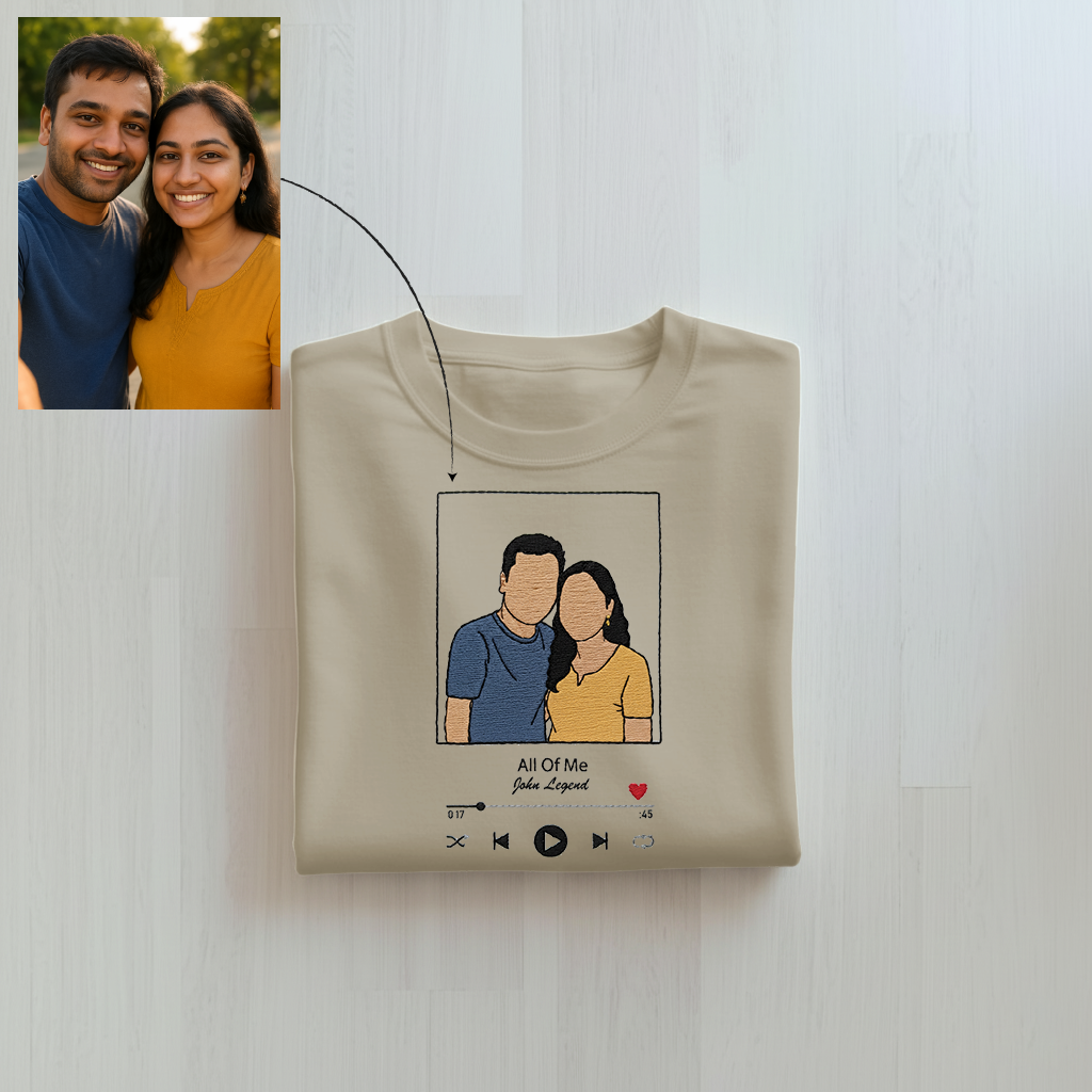 Customized Oversized Unisex T-Shirts for Your Loved One with Music Player Design