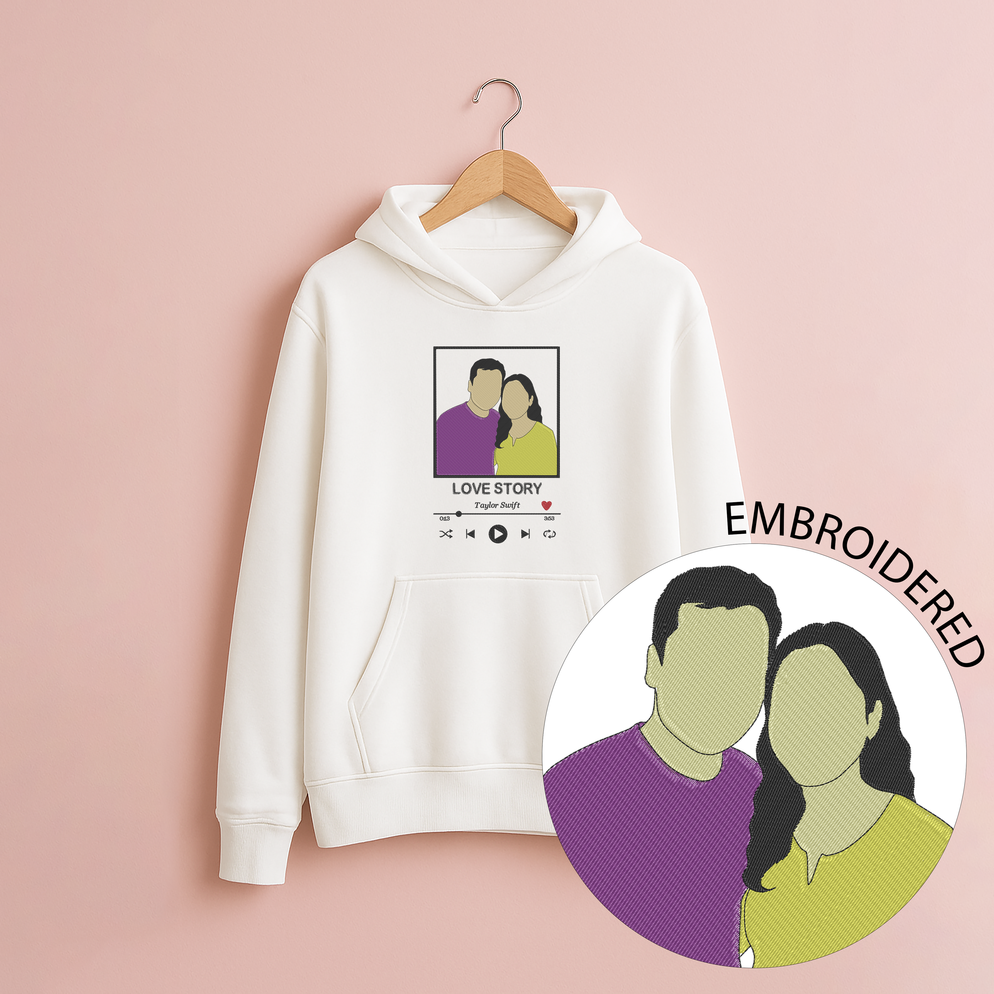 Customized Oversized Unisex Hoodie for Your Loved One with Music Player Design