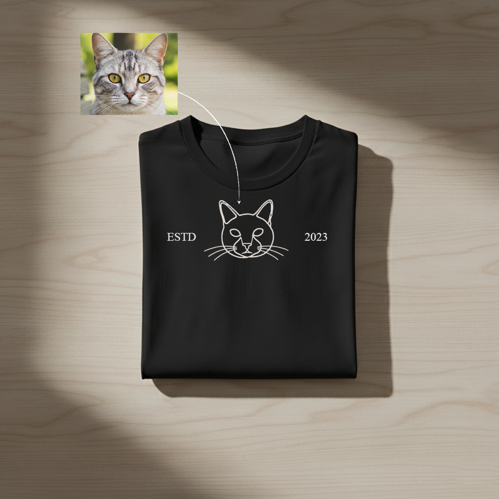 Customized Pet ESTD Embroidered T Shirt – The Perfect Gift for Pet Lovers
