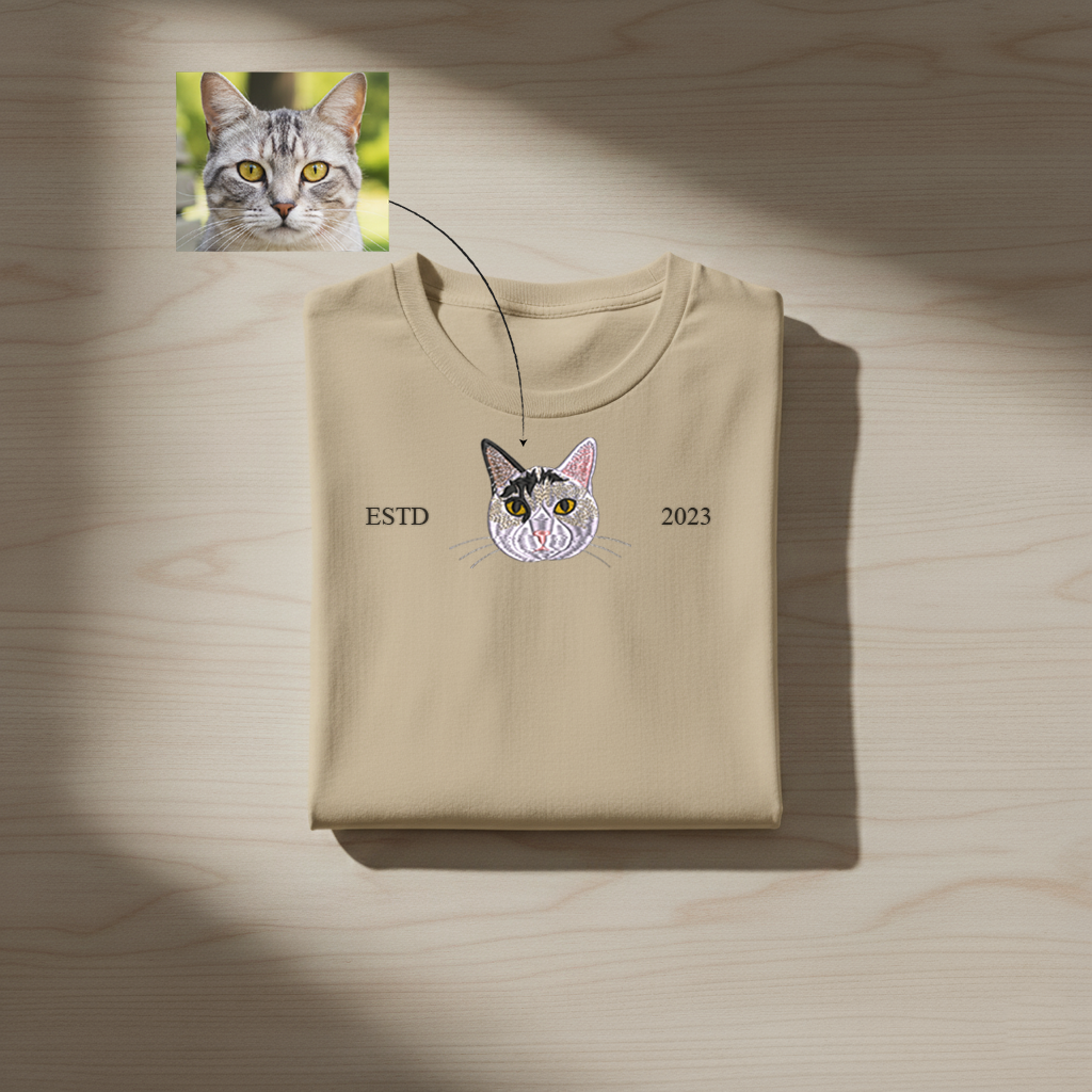 Customized Pet ESTD Embroidered T Shirt – The Perfect Gift for Pet Lovers