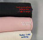 Customized Oversized T Shirts with Embroidered Left Side Text Only Design