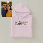 Customized Oversized Unisex Hoodie for Your Loved One with LOVE outline design