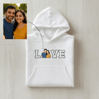 Customized Oversized Unisex Hoodie for Your Loved One with LOVE outline design