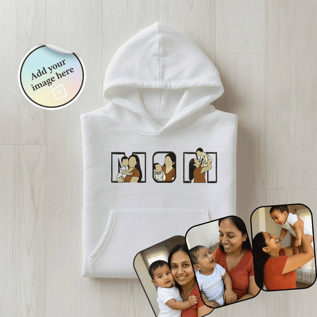 Customized Oversized Hoodie for Mom with MOM Inside Design Filled/Outline