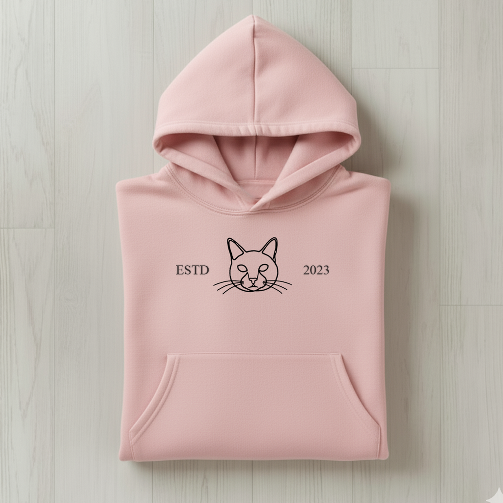 Customized Pet ESTD Embroidered Oversized Hoodie – The Perfect Gift for Pet Lovers