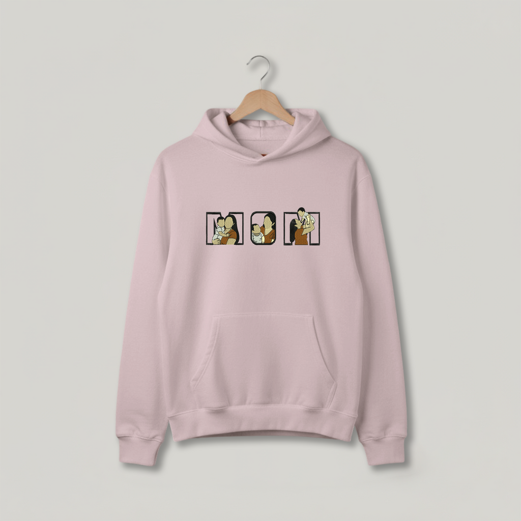 Customized Oversized Hoodie for Mom with MOM Inside Design Filled/Outline
