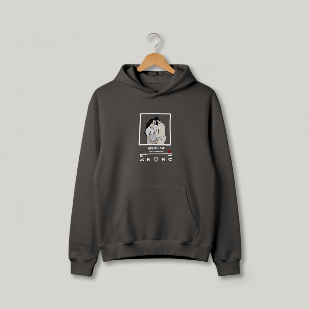Customized Oversized Unisex Hoodie for Your Loved One with Music Player Design