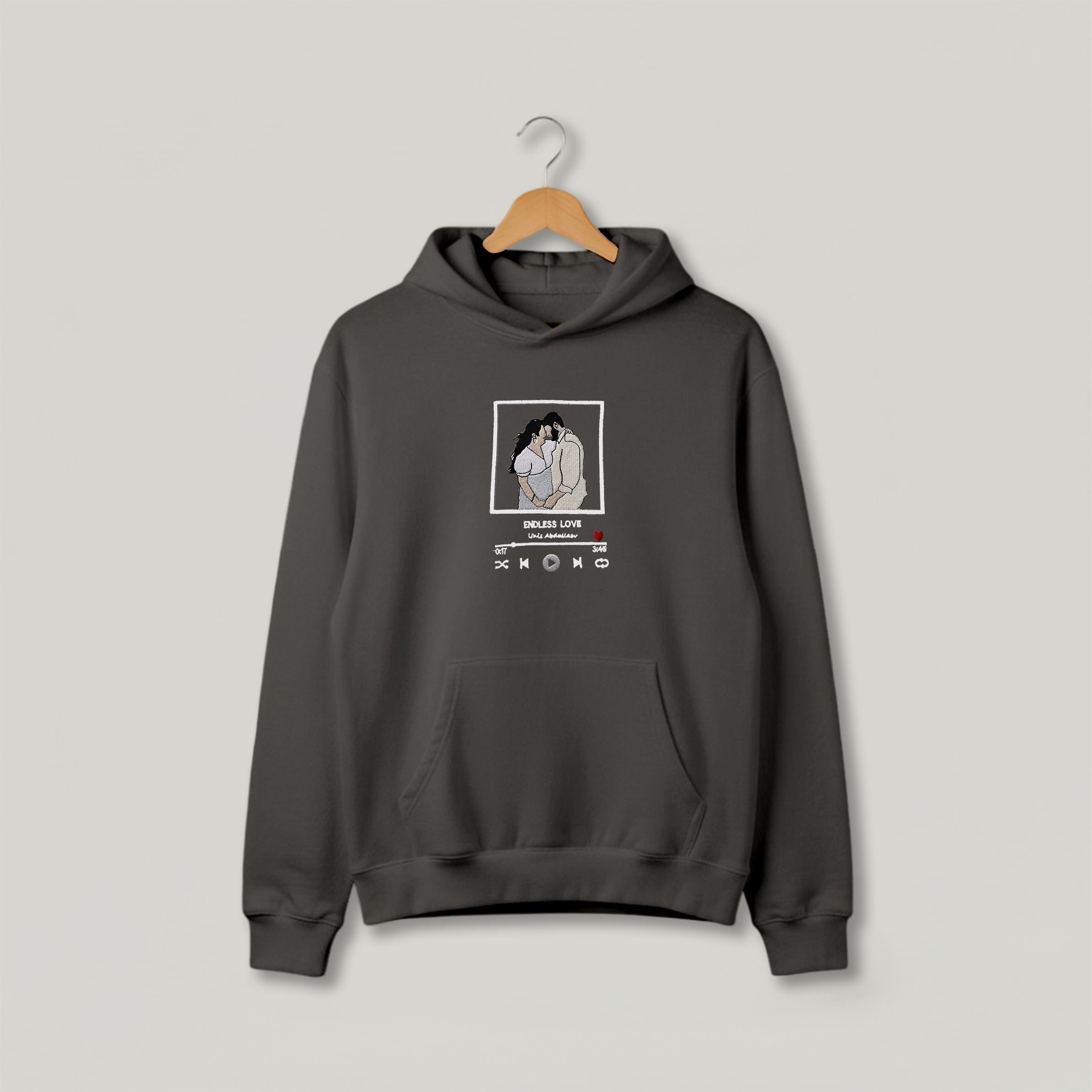 Customized Oversized Unisex Hoodie for Your Loved One with Music Player Design