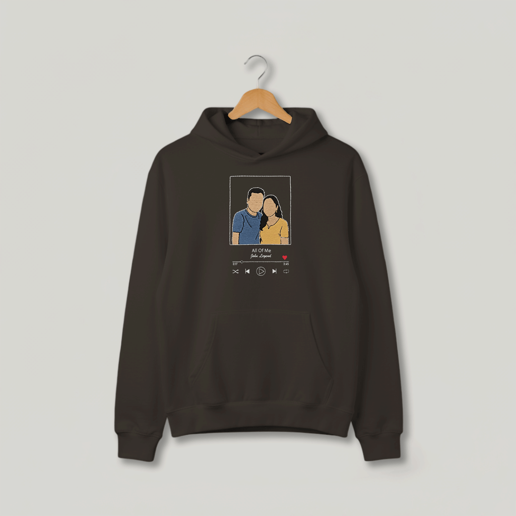 Customized Oversized Unisex Hoodie for Your Loved One with Music Player Design