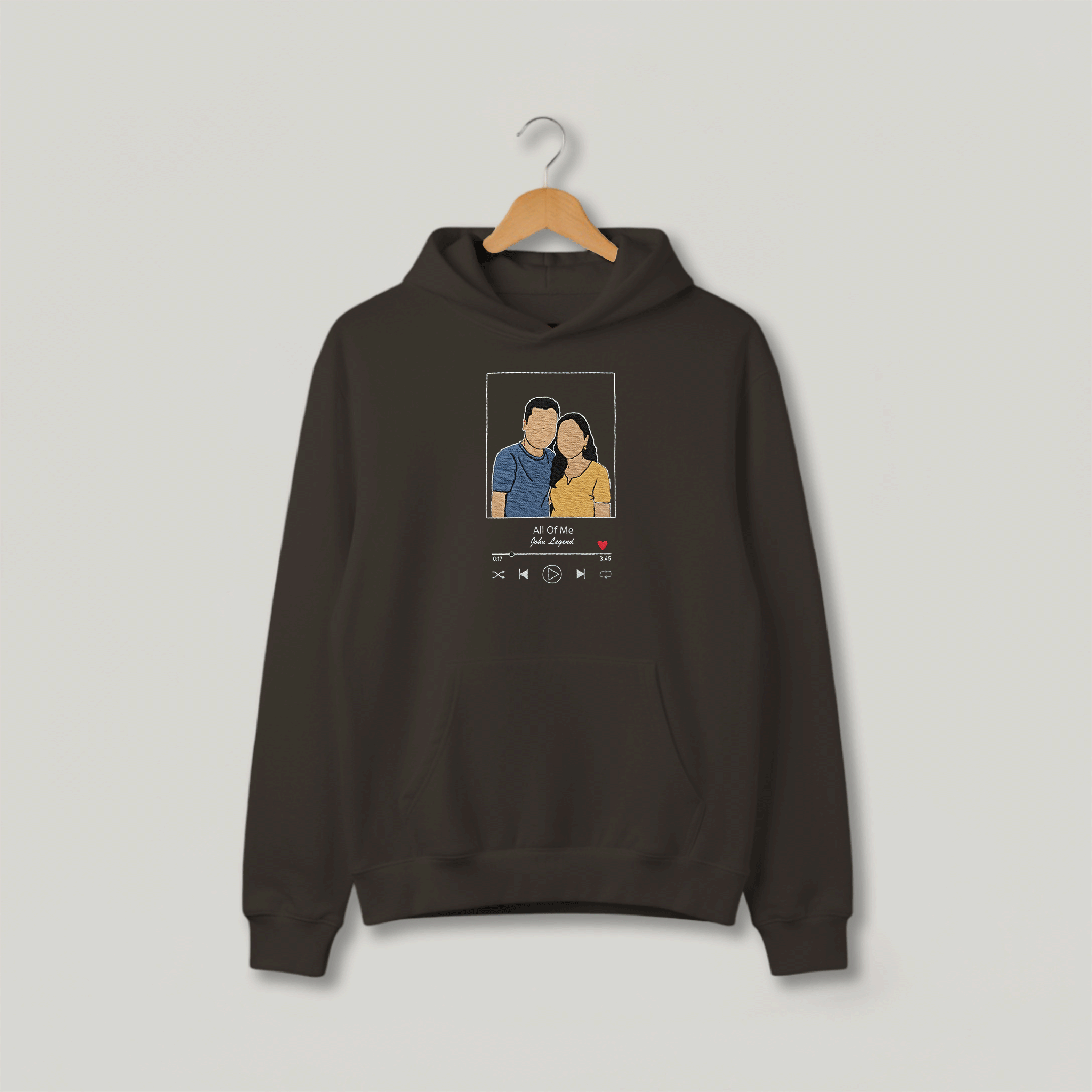 Customized Oversized Unisex Hoodie for Your Loved One with Music Player Design