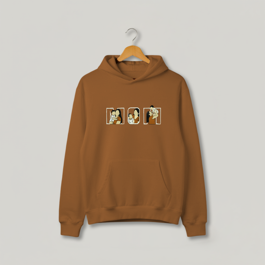 Customized Oversized Hoodie for Mom with MOM Inside Design Filled/Outline