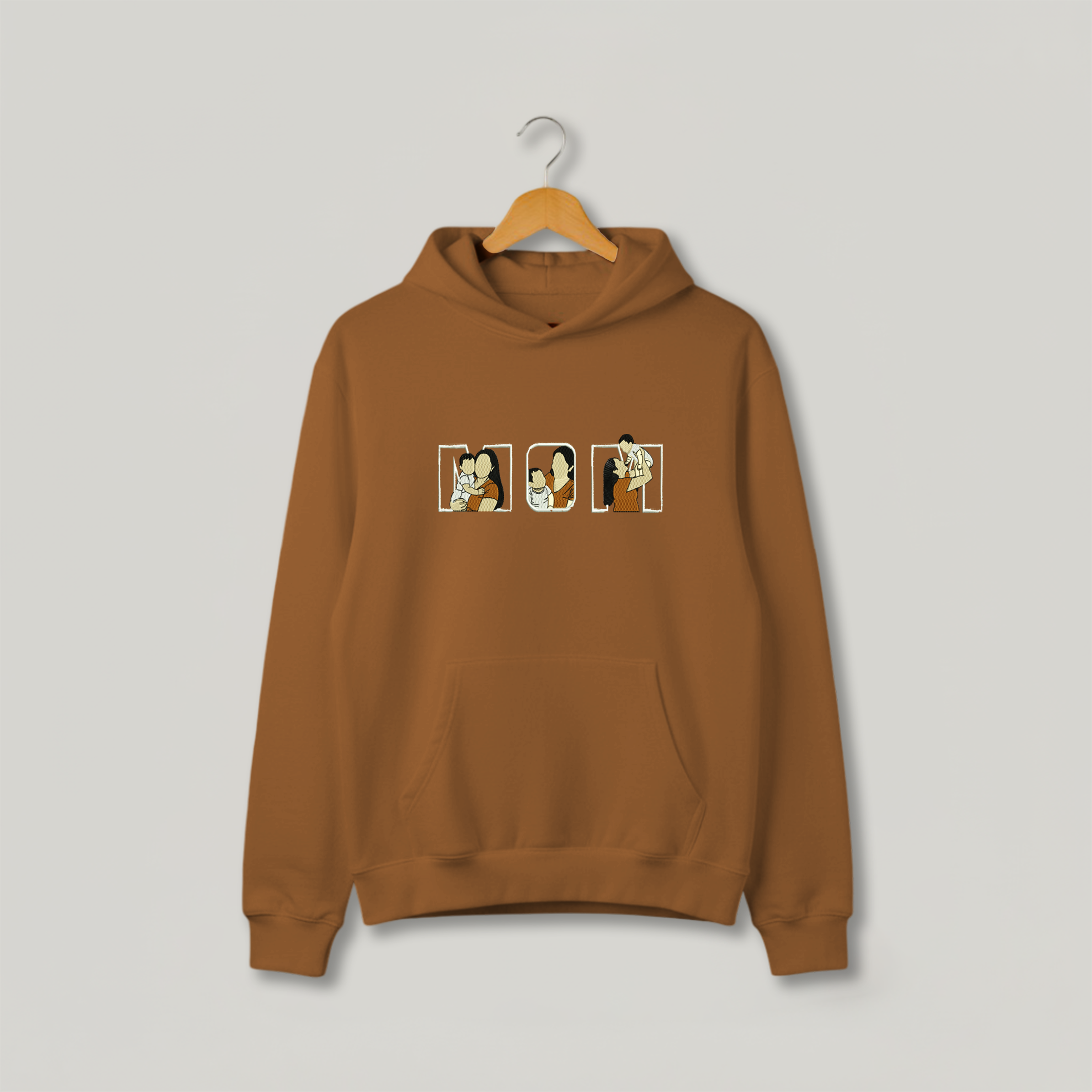 Customized Oversized Hoodie for Mom with MOM Inside Design Filled/Outline