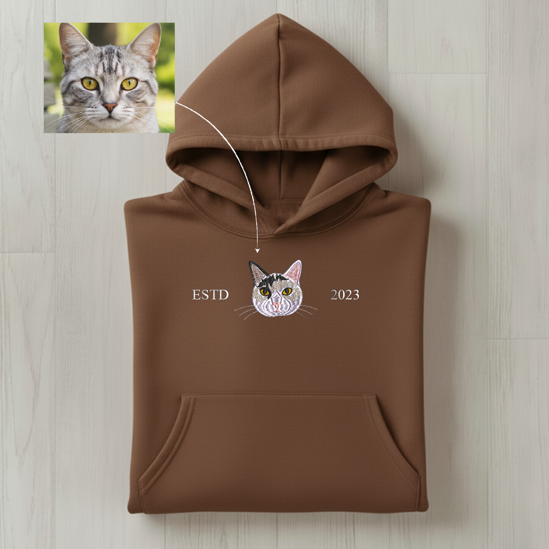 Customized Pet ESTD Embroidered Oversized Hoodie – The Perfect Gift for Pet Lovers