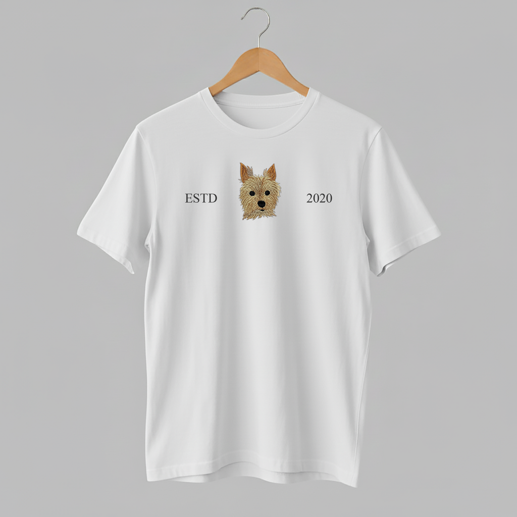 Customized Pet ESTD Embroidered T Shirt – The Perfect Gift for Pet Lovers