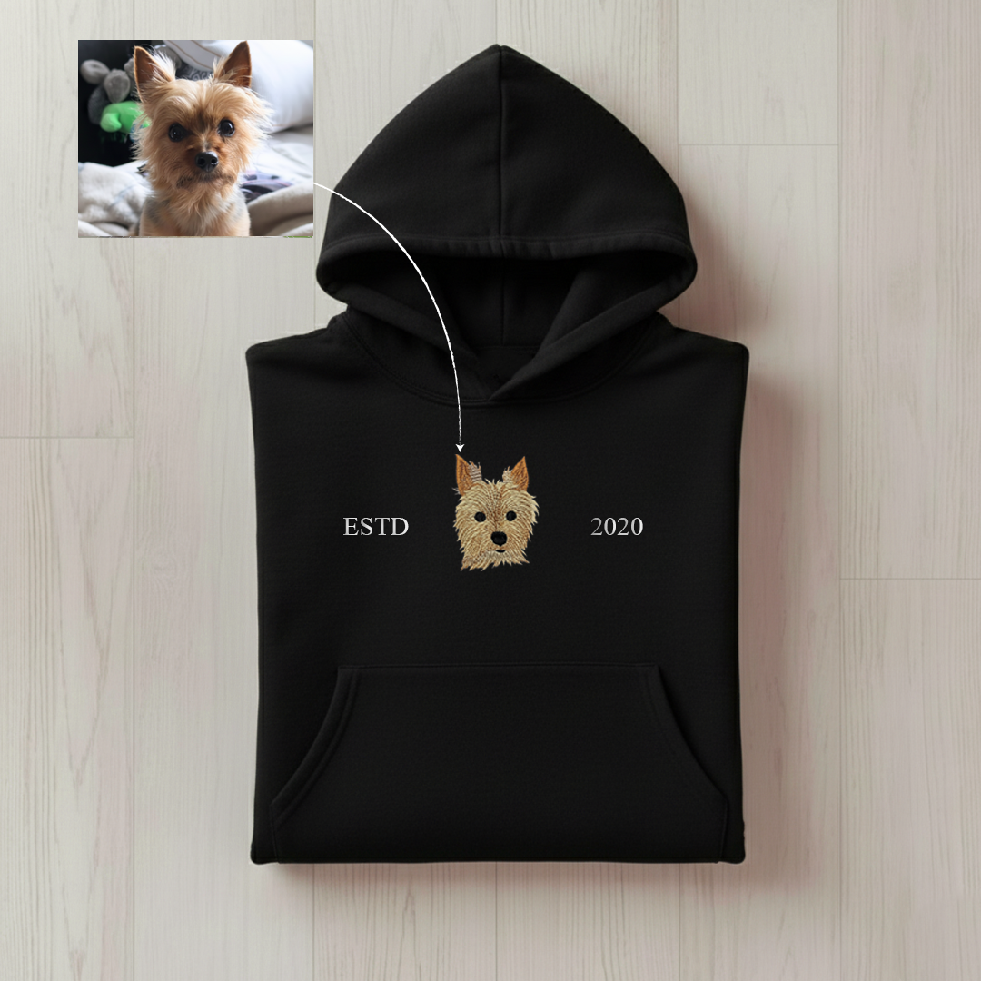 Customized Pet ESTD Embroidered Oversized Hoodie – The Perfect Gift for Pet Lovers