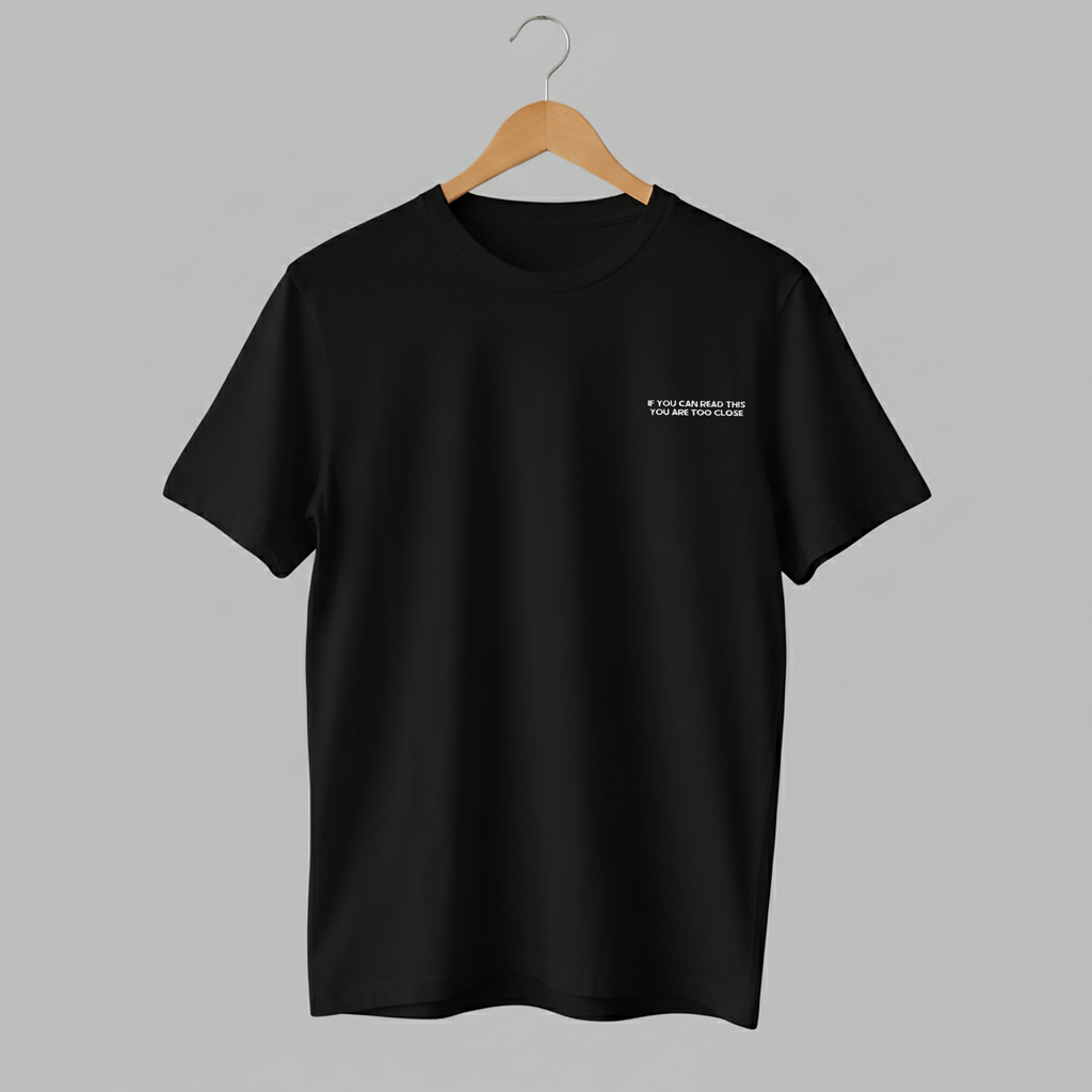 Customized Oversized T Shirts with Embroidered Left Side Text Only Design