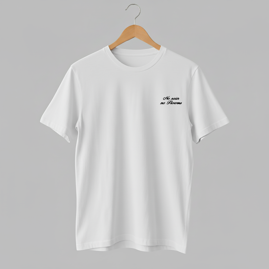 Customized Oversized T Shirts with Embroidered Left Side Text Only Design