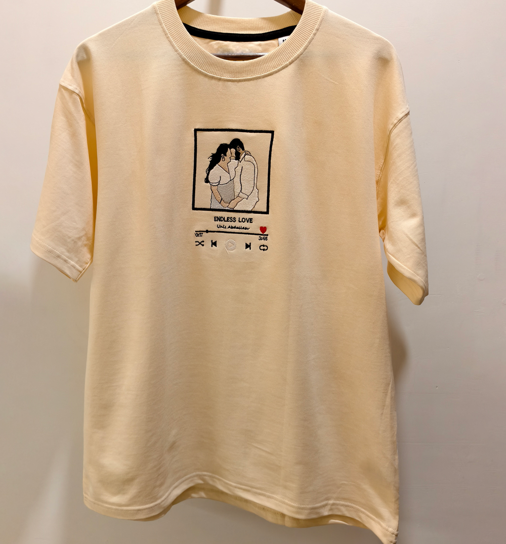 Customized Oversized Unisex T-Shirts for Your Loved One with Music Player Design