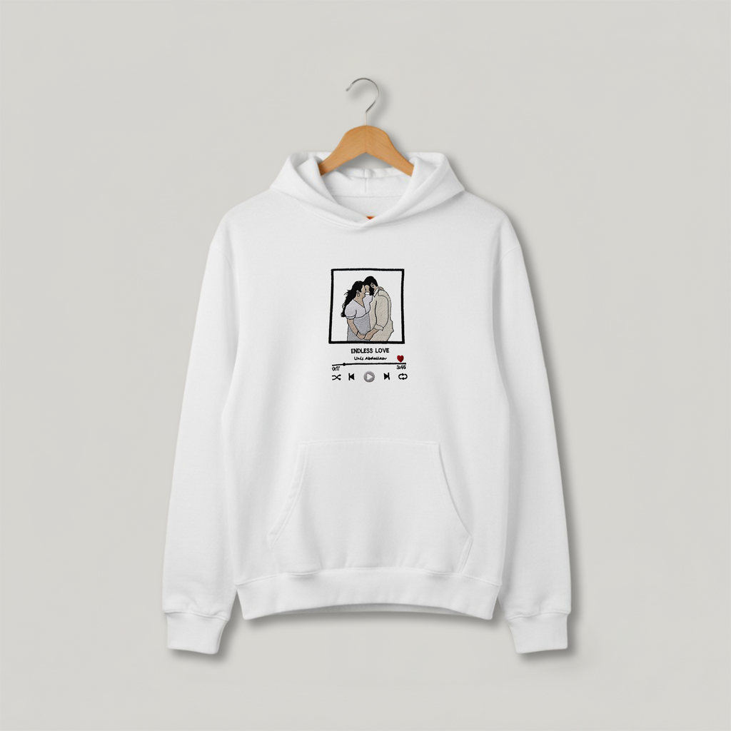 Customized Oversized Unisex Hoodie for Your Loved One with Music Player Design