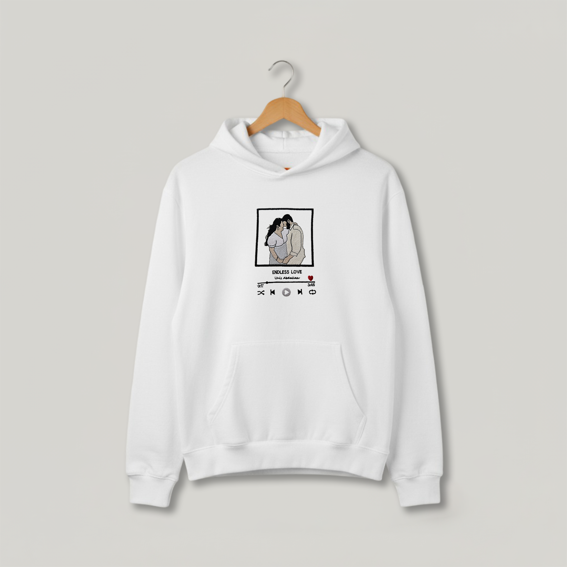 Customized Oversized Unisex Hoodie for Your Loved One with Music Player Design