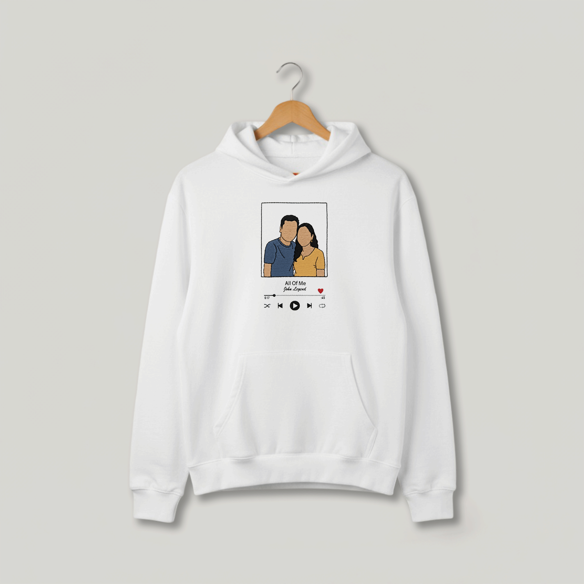 Customized Oversized Unisex Hoodie for Your Loved One with Music Player Design